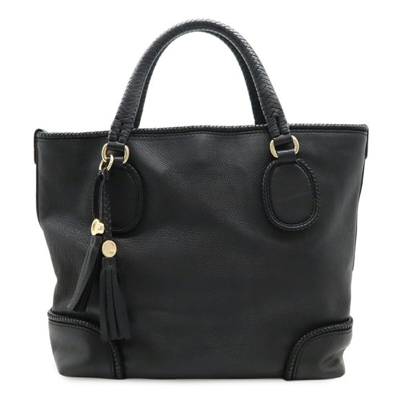 GUCCI Marrakech Shoulder Bag Leather Tassel Charm Black 282308 - Picture 1 of 9